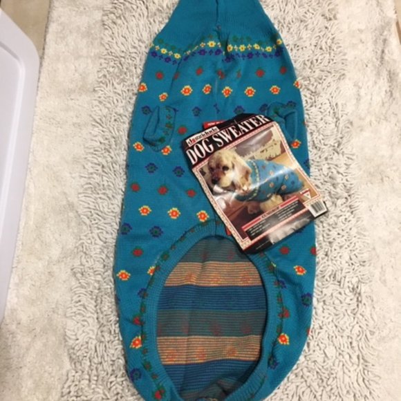 Doggiduds Blue Knit Lg Dog Sweater Washable Size:30/34" Length - Picture 4 of 10